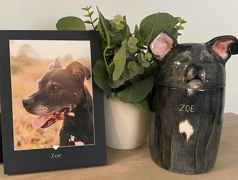 Personalized Pet Urn with Semi-spherical cover, Custom Painting Urn, Special Memory. Pet Loss gifts - Custom Pet Memories